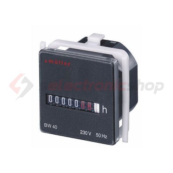 Üzemóraszámláló előlapba digitális kvarc 7digit 12-48V DC 99999h IP50 BG 40.17 Hugo Müller - 20053