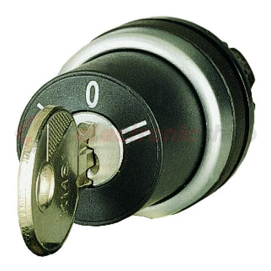 Választókapcsoló fej műanyag d22 kulcsos 3-állású reteszelt fekete kerek M22-WRS3 EATON - 216900