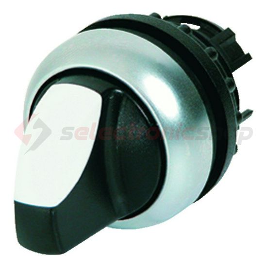 Választókapcsoló fej műanyag d22 működtetőkaros 2-állású visszaugró fekete kerek M22-WK EATON - 216865