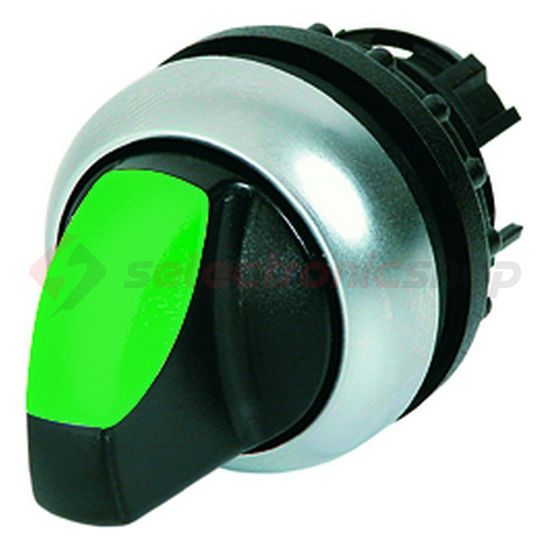 Választókapcsoló fej műanyag d22 világító működtetőkaros 2-állású reteszelt M22-WRLK-G EATON - 216827