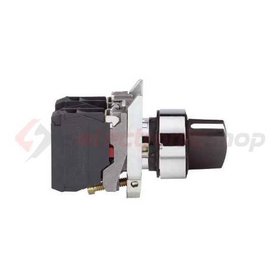 Választókapcsoló komplett fém d22 3-állású 2-z rövid forgatókaros fekete Harmony XB4 Schneider - XB4BD53