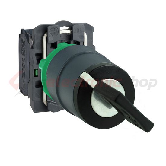 Választókapcsoló komplett műa. d22 2-állású 1-z kulcsos fekete visszaugró Harmony XB5 Schneider - XB5AG61