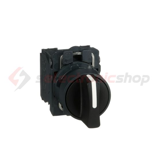 Választókapcsoló komplett műa. d22 3-állású 2-z rövid forgatókaros fekete Harmony XB5 Schneider - XB5AD33