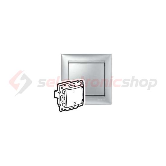 Valena 102 2P kapcsoló betét közp. fedéllel alumínium süllyesztett IP31 1- billentyű/gomb LEGRAND - 770102