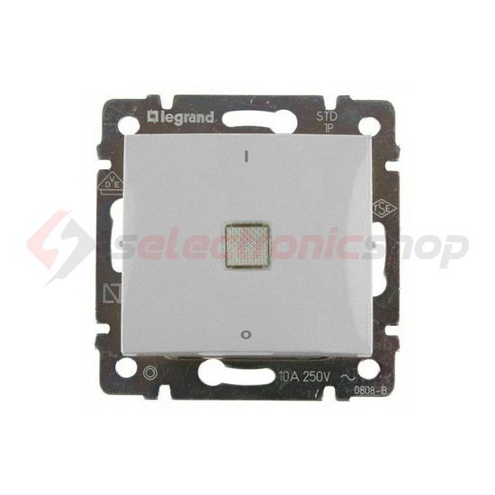 Valena 102 2P kapcsoló betét közp. fedéllel alumínium süllyesztett IP31 1- billentyű/gomb LEGRAND - 770149