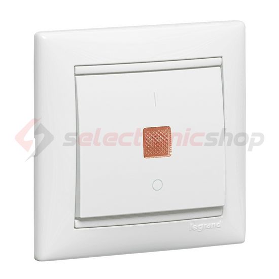 Valena 102 2P kapcsoló betét közp. fedéllel fehér süllyesztett IP31 1- billentyű/gomb LEGRAND - 774449