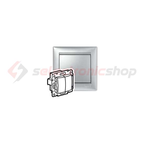 Valena 105 2x1P csillárkapcsoló betét közp. fedéllel alumínium süllyesztett IP31 2- LEGRAND - 770105