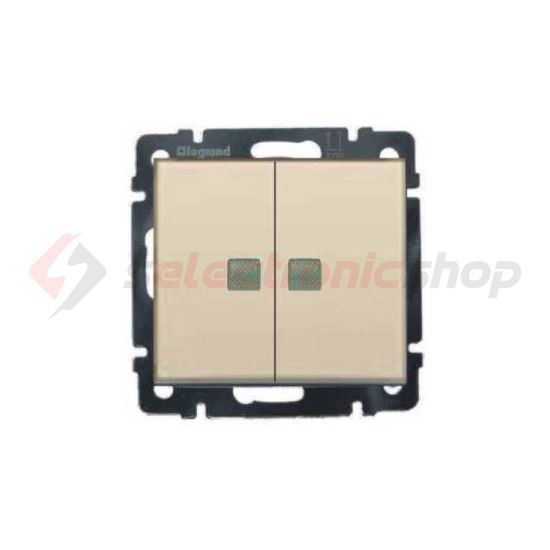 Valena 105 2x1P csillárkapcsoló betét közp. fedéllel elefántcsont ellenőrzőfény süllyesztett IP31 LEGRAND - 774113