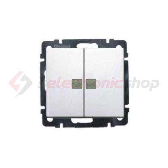 Valena 105 2x1P csillárkapcsoló +jelzőfény betét közp. fedéllel fehér süllyesztett IP31 LEGRAND - 774428