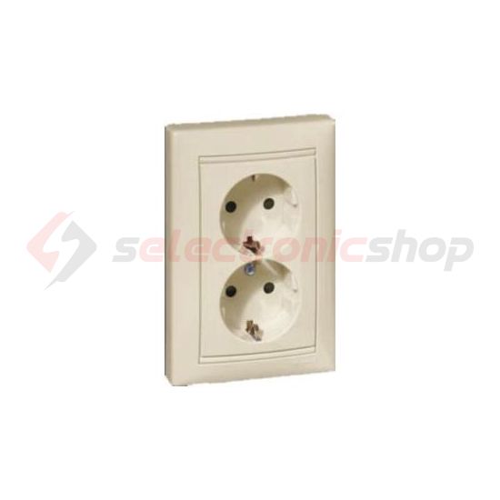 Valena 162/2 dugalj földelt központi fedlap elefántcsont IP20 süllyesztett csavaros LEGRAND - 774370