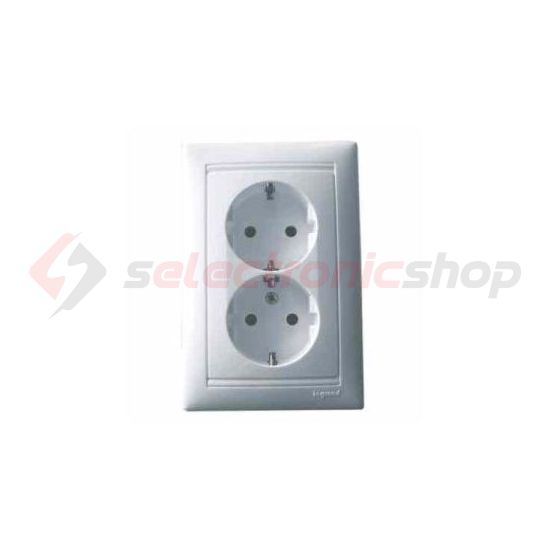 Valena 162/2 dugalj földelt központi fedlap gyerekzárral fehér IP20 süllyesztett csavaros LEGRAND - 774427