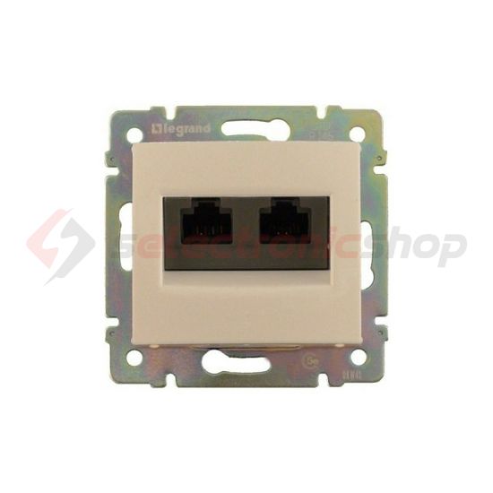 Valena adatcsatlakozó dugalj FTP 2xRJ45 8(8) Cat6 elefántcsont csavaros LEGRAND - 774133
