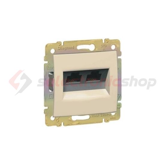 Valena adatcsatlakozó dugalj UTP 2xRJ45 8(8) Cat6 elefántcsont LEGRAND - 774147