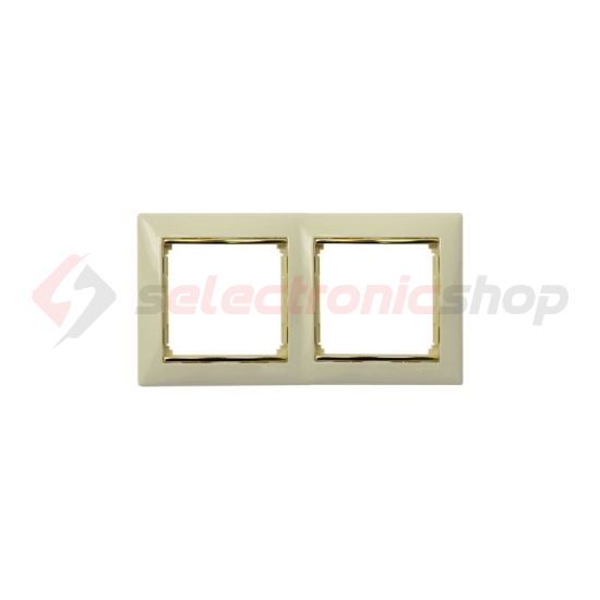 Valena keret 2-es elefántcsont/arany vízszintes műanyag LEGRAND - 774152