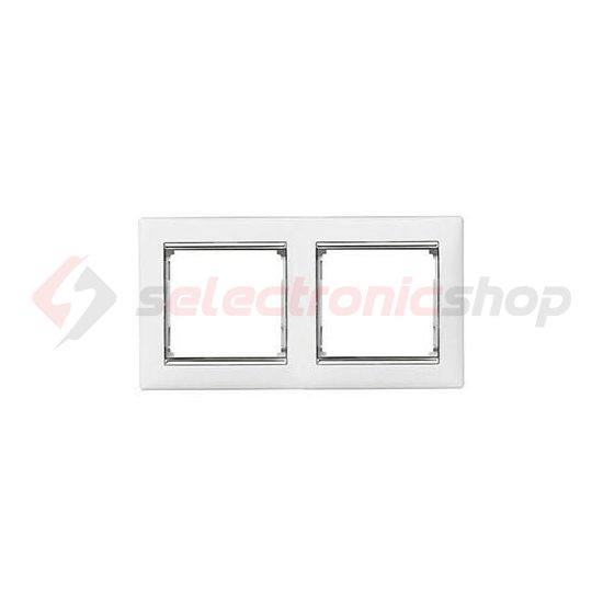 Valena keret 2-es fehér/ezüst vízszintes műanyag LEGRAND - 770492