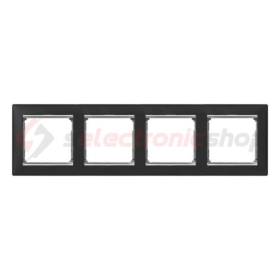 Valena keret 4-es fekete/ezüst vízszintes és függőleges műanyag LEGRAND - 770394