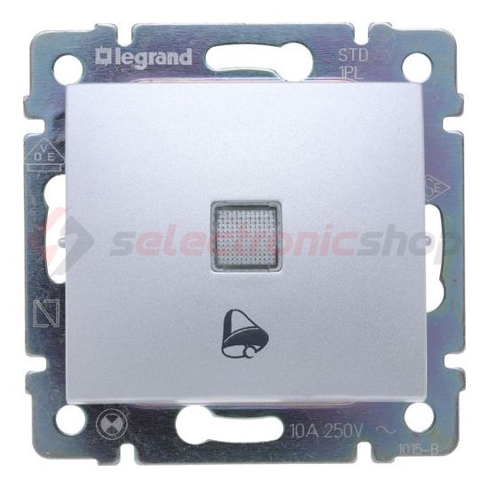 Valena N101 csengőnyomó betét közp. fedéllel 1- billentyűs 1z alumínium csengő IP31 LEGRAND - 770215