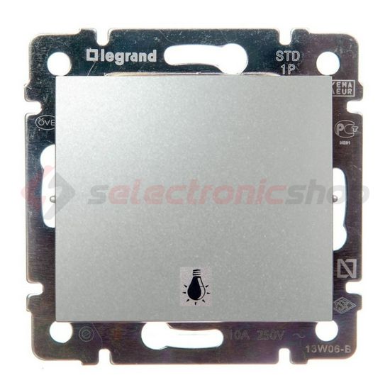 Valena N101 nyomó betét közp. fedéllel 1- billentyűs 1z alumínium lámpa IP31 műanyag LEGRAND - 770112