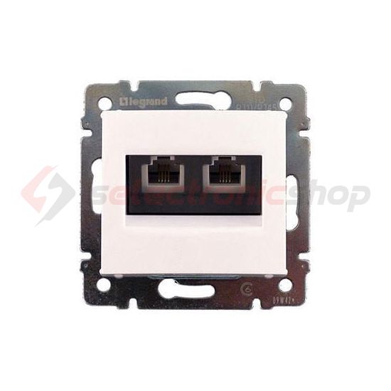 Valena telefon csatlakozó betét közp. fedéllel 2xRJ11 műanyag fehér LEGRAND - 774439