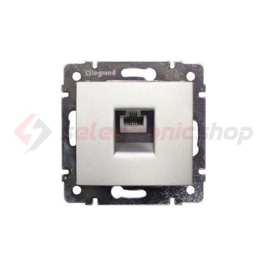 Valena telefon csatlakozó betét közp. fedéllel RJ11 műanyag alumínium LEGRAND - 770138