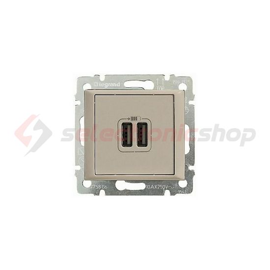Valena USB töltőaljzat A+A 2/ki 2400mA-max. 5V süllyesztett elefántcsont LEGRAND - 774170
