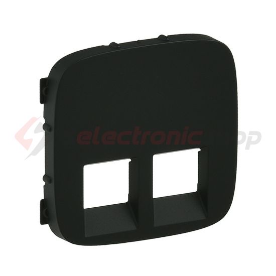 ValenaAllure fedlap 2xRJ45/RJ11 adatcsatlakozóhoz műanyag fekete címketartó nélkül LEGRAND - 755428