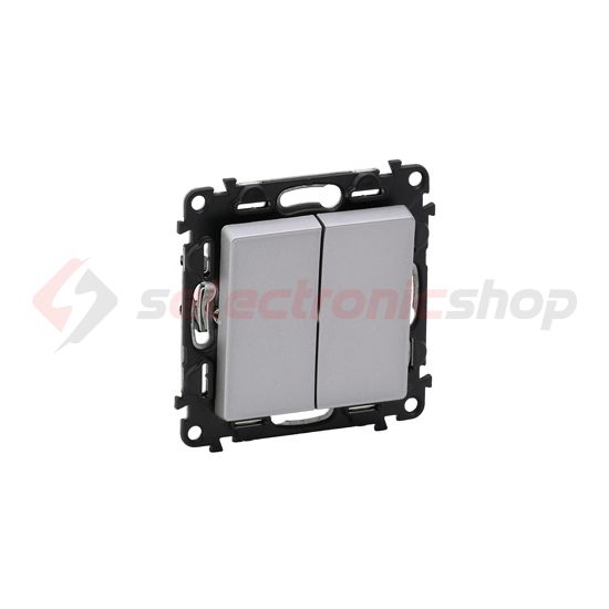 ValenaLife 105 2x1P csillárkapcsoló betét közp. fedéllel alumínium süllyesztett IP20 LEGRAND - 752305