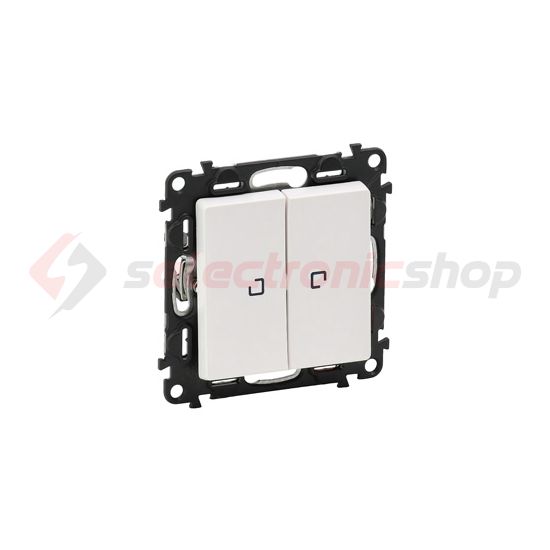 ValenaLife 105 2x1P csillárkapcsoló +jelzőfény betét közp. fedéllel fehér süllyesztett LEGRAND - 752128