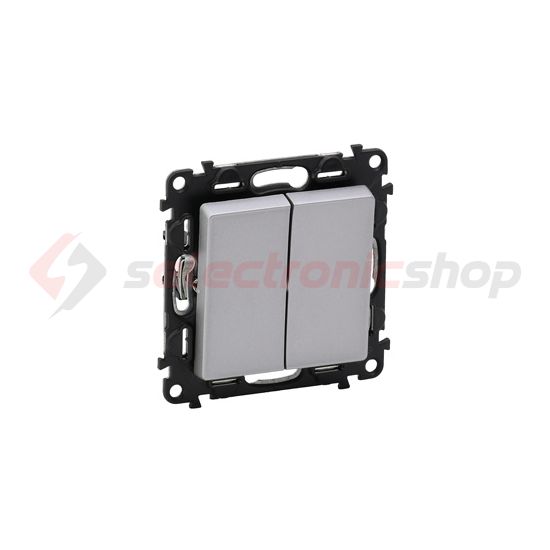 ValenaLife 106+6 kettős váltókapcsoló betét közp. fedéllel alumínium süllyesztett IP20 LEGRAND - 752308