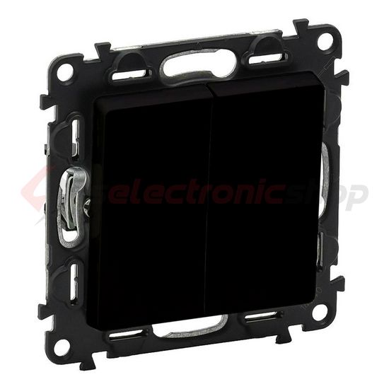 ValenaLife 106+6 kettős váltókapcsoló betét közp. fedéllel fekete süllyesztett IP20 LEGRAND - 756308