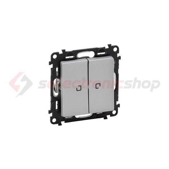 ValenaLife 106+6 kettős váltókapcsoló +jelzőfény betét közp. fedéllel alumínium IP20 LEGRAND - 752309