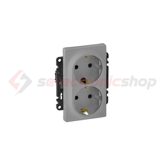 ValenaLife 162/2 dugalj földelt központi fedlap alumínium IP20 süllyesztett LEGRAND - 753327