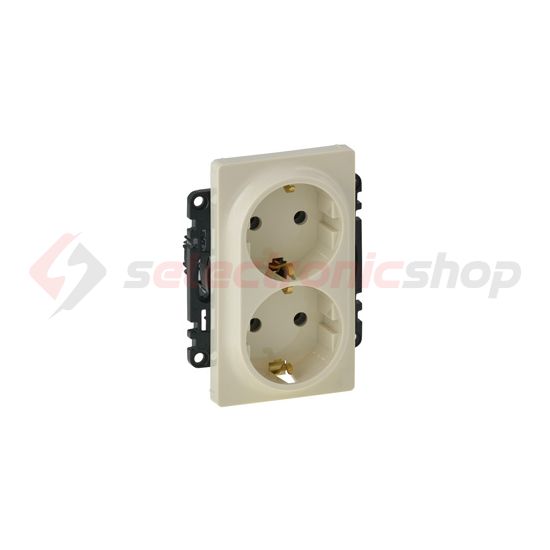 ValenaLife 162/2 dugalj földelt központi fedlap gyerekzárral bézs IP20 süllyesztett LEGRAND - 753227