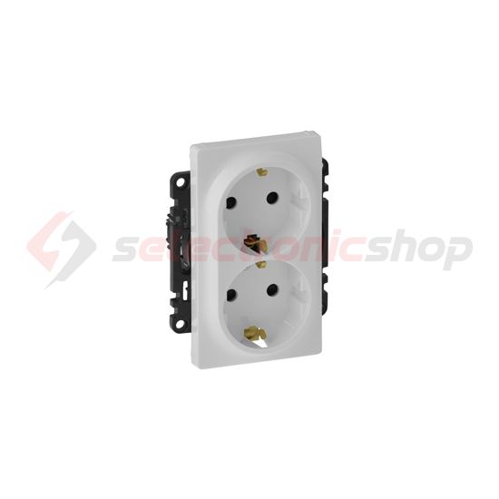 ValenaLife 162/2 dugalj földelt központi fedlap gyerekzárral fehér IP20 süllyesztett LEGRAND - 753126