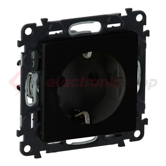 ValenaLife 162 dugalj földelt központi fedlap gyerekzárral fekete IP20 süllyesztett LEGRAND - 756320