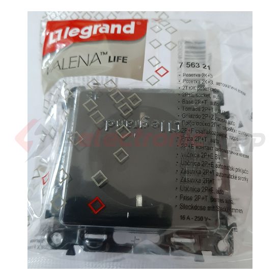 ValenaLife 162 dugalj földelt központi fedlap gyerekzárral fekete IP20 süllyesztett LEGRAND - 756321