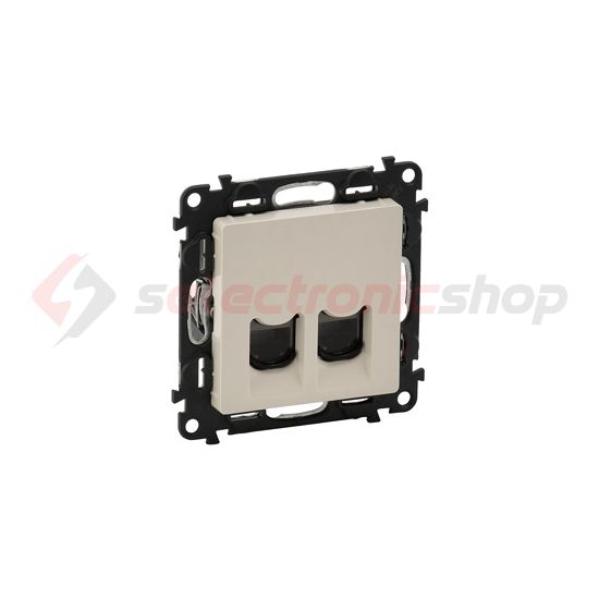 ValenaLife adatcsatlakozó dugalj UTP 2xRJ45 8(8) Cat6 krém csavaros LEGRAND - 753243