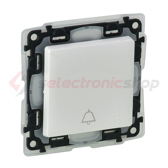 ValenaLife N106 csengőnyomó betét közp. fedéllel 1- billentyűs 1v fehér csengő IP44 LEGRAND - 752175