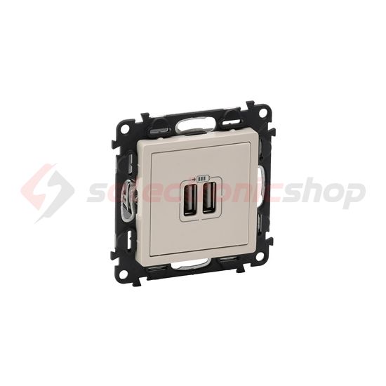 ValenaLife USB töltőaljzat A+A 2/ki 2400mA-max. 5V süllyesztett bézs LEGRAND - 753212