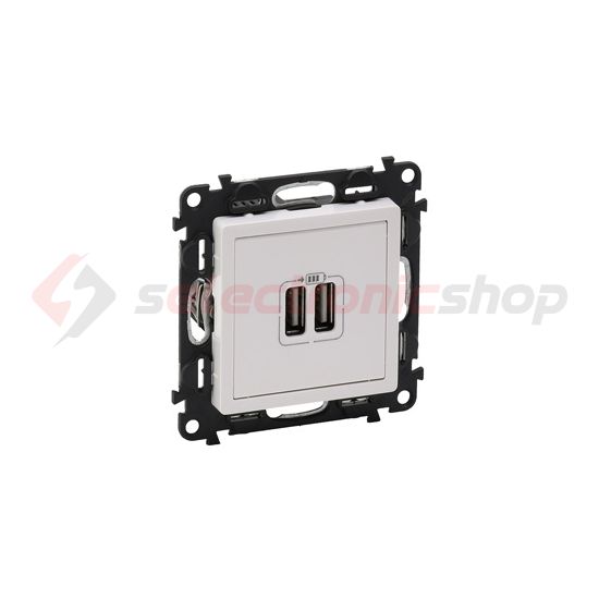ValenaLife USB töltőaljzat A+A 2/ki 2400mA-max. 5V süllyesztett fehér LEGRAND - 753112