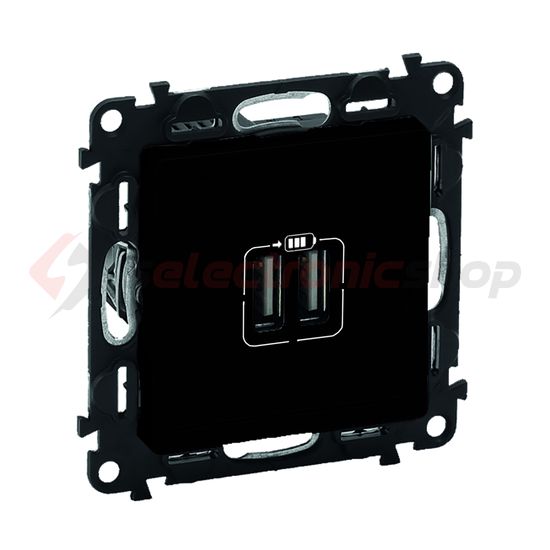 ValenaLife USB töltőaljzat A+A 2/ki 3000mA-max. 5V süllyesztett fekete LEGRAND - 756312