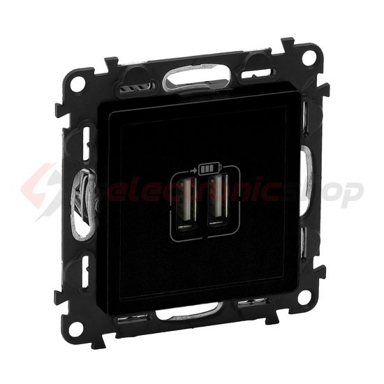 ValenaLife USB töltőaljzat A+A 2/ki 3000mA-max. 5V süllyesztett fekete LEGRAND - 756312