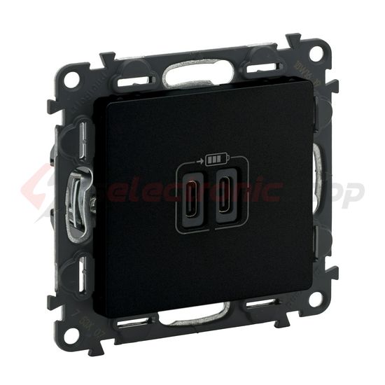 ValenaLife USB töltőaljzat C+C 2/ki 3000mA-max. 5V süllyesztett fekete LEGRAND - 756307