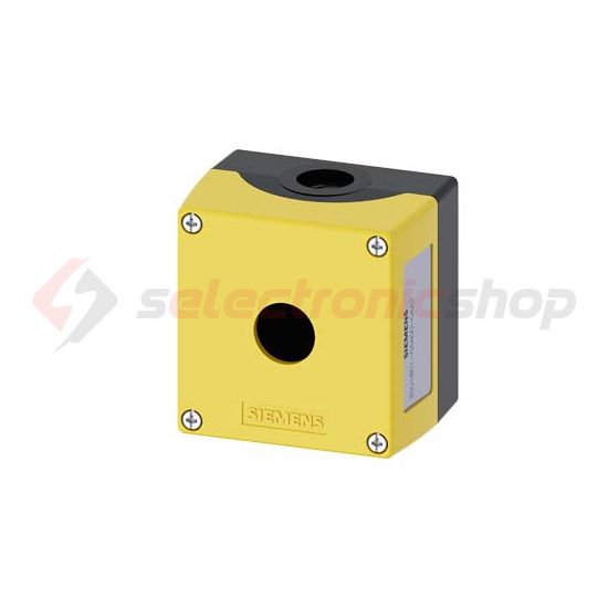 Vezérlőkészülék-tokozat d22 1-poz. beépítődoboz műanyag sárga IP67/IP69K SIRIUS ACT SIEMENS - 3SU1801-0AA00-0AA2