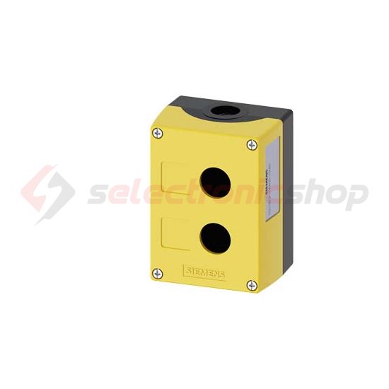 Vezérlőkészülék-tokozat d22 2-poz. beépítődoboz műanyag sárga IP67/IP69K SIRIUS ACT SIEMENS - 3SU1802-0AA00-0AB2