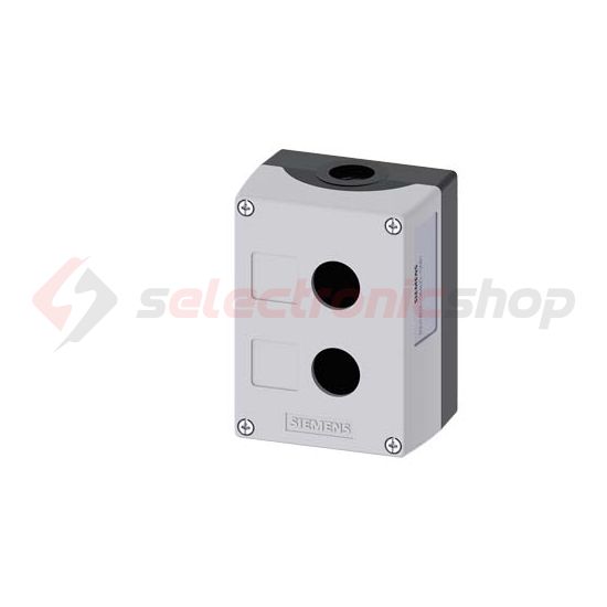 Vezérlőkészülék-tokozat d22 2-poz. beépítődoboz műanyag szürke IP67/IP69K SIRIUS ACT SIEMENS - 3SU1802-0AA00-0AB1