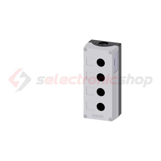 Vezérlőkészülék-tokozat d22 4-poz. beépítődoboz műanyag szürke IP67/IP69K SIRIUS ACT SIEMENS - 3SU1804-0AA00-0AB1