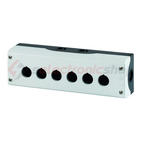 Vezérlőkészülék-tokozat d22 6-pozíció rászerelhető műanyag szürke IP66 M22-I6 EATON - 216540