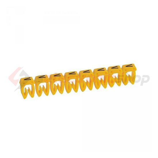 Vezeték- és sorkapocsjelölő (V) 0,5-1,5mm2 füzet műanyag sárga bepattintó CAB3 LEGRAND - 038321