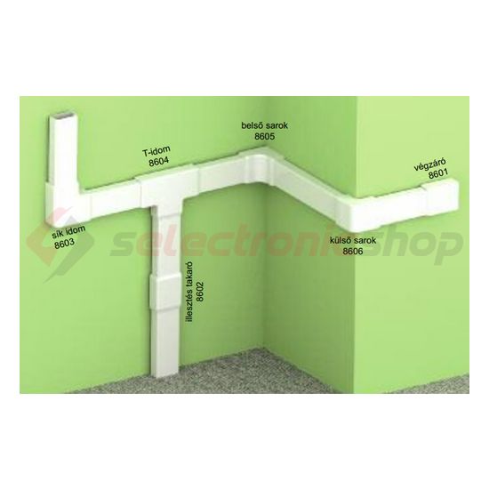 Vezetékcsatorna belső sarok fedél 32x15-höz alap+fedél 15mm x 32mm x 90° műanyag LHD KOPOS - 8605_HB